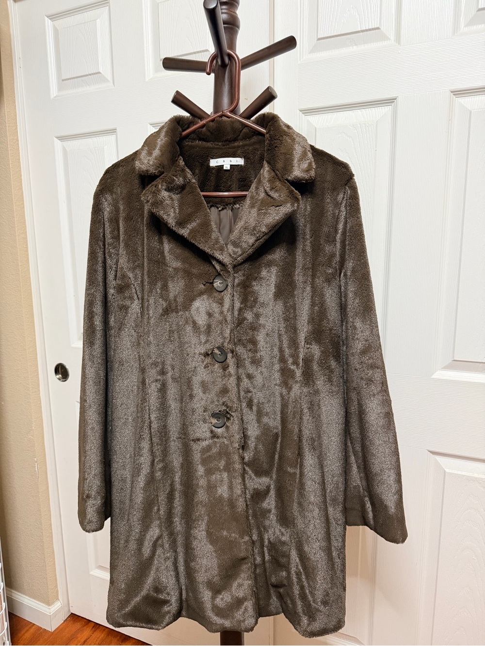 CAbi‎ Brown Faux Fur Pea Coat